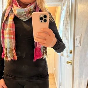 Pink Plaid Scarf